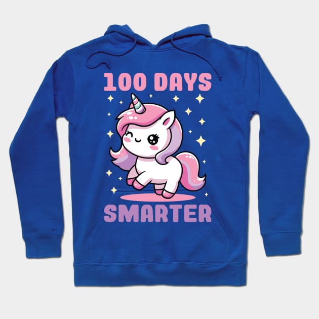 100 Days Smarter of School Unicorn Hoodie by JS Arts